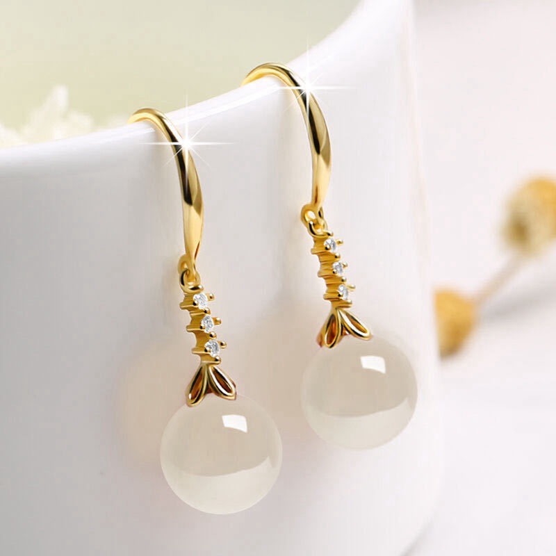 Bông Tai Mạ Bạc 925 Đính Đá Mã Não Xanh Đỏ Phong Cách Cổ Điển