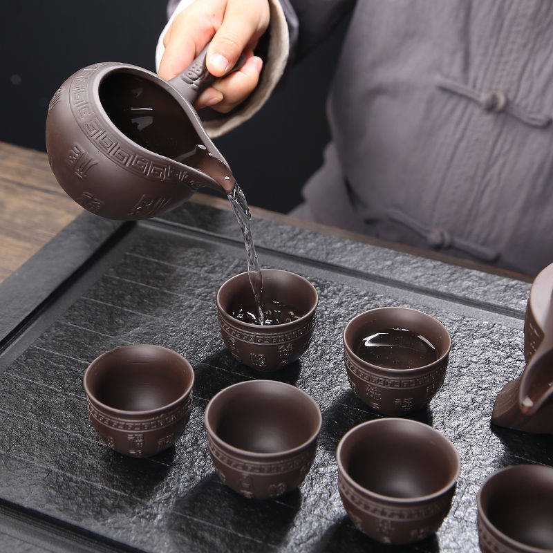 ♚Bộ ấm trà Kung Fu bán tự động Cốc gốm sứ phong cách Trung Quốc▲