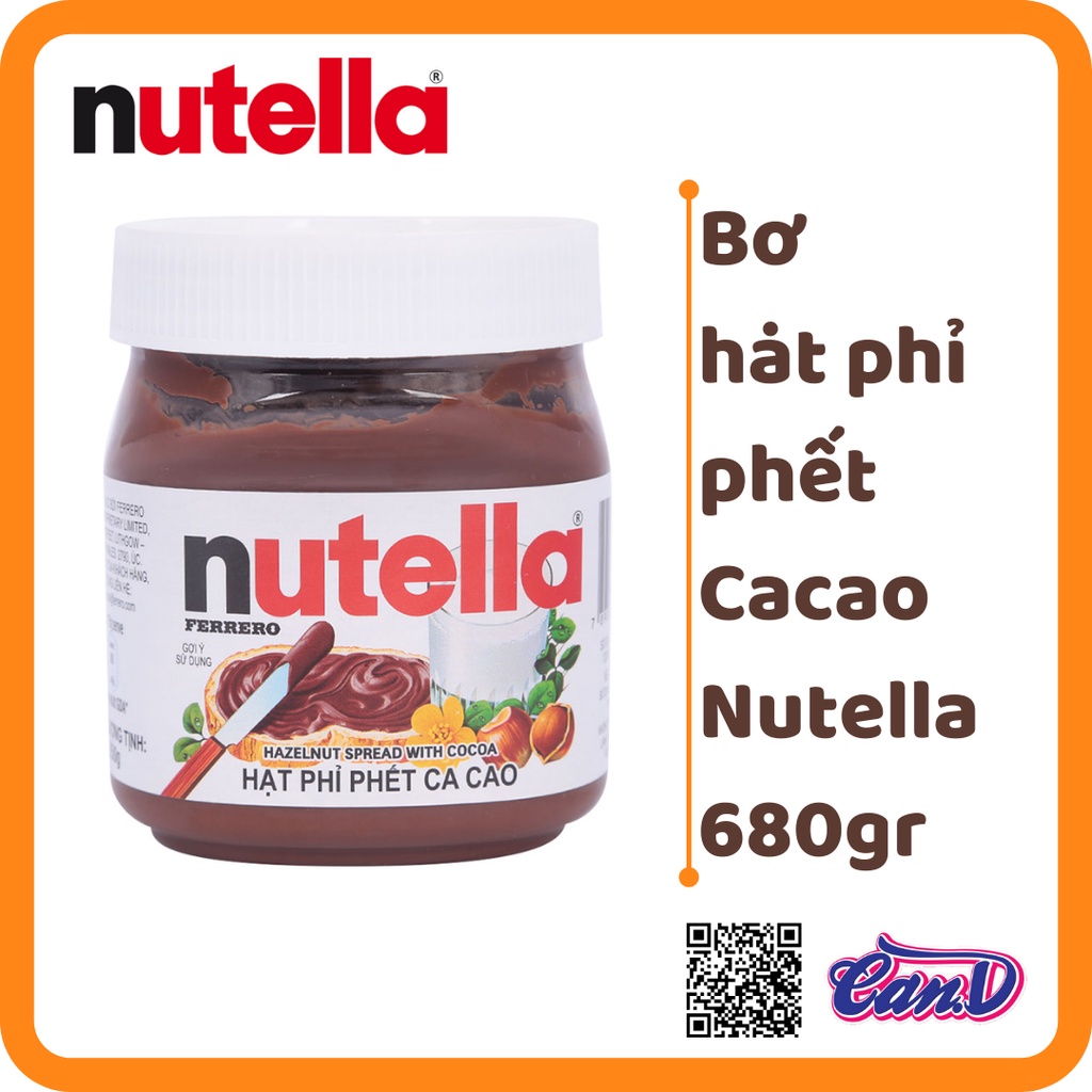 Bơ hạt phỉ phết Cacao Nutella 680gr (Size lớn)