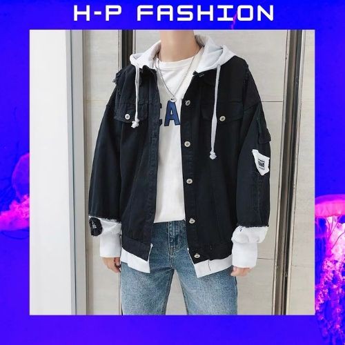 Áo Khoác Jean Nam 🔵 𝐅𝐑𝐄𝐄 𝐒𝐇𝐈𝐏 🔵 Áo Khoác Nam Đẹp Co Giãn Hàng Quảng Châu Thời Trang Hpfashion - Akjn01