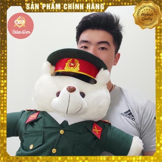 Gấu bông quân đội bộ đội cute, Gấu bông mềm mịn cao cấp đủ màu