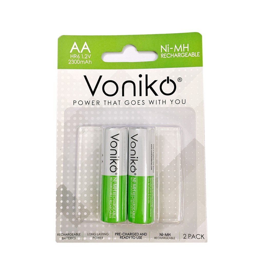 Pin sạc VONIKO USA AA HR6 1,2v 2300mAh vỉ 2 viên