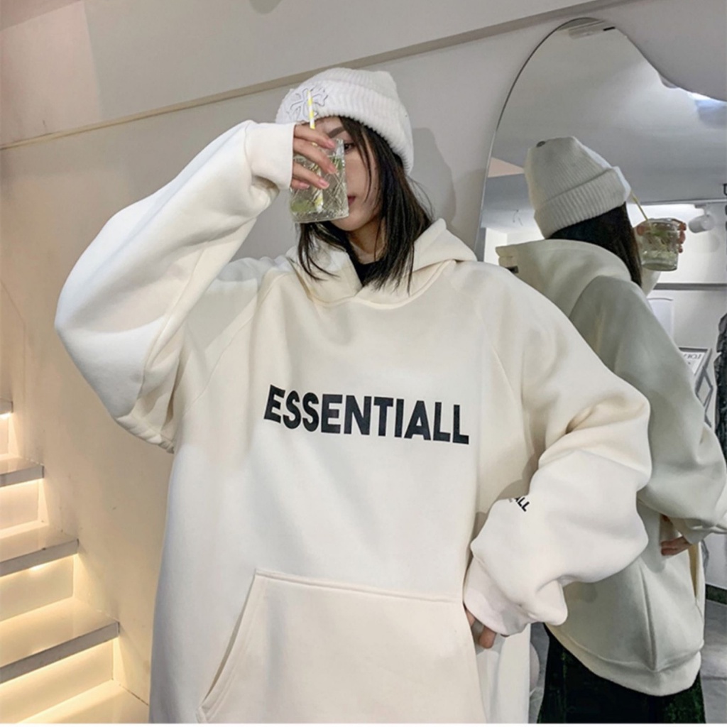Áo Hoodie tay bồng vintage retro ESSENTIALS Áo nỉ form rộng Ulzzang Hàn Quốc - GEN_ZOO
