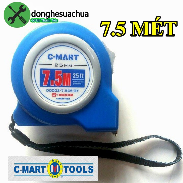 Thước cuộn 7.5m C-Mart D0002-7.525-GY