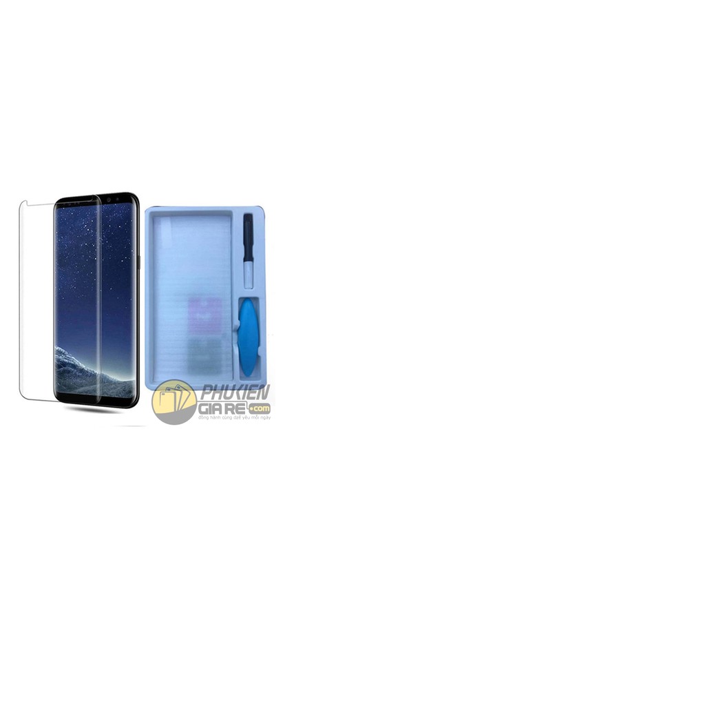 Kính cường lực trong suốt Full màn hình Full keo UV cho điện thoại Samsung Galaxy S7 Edge, S8, S8+ Plus, S9, S9+ Plus