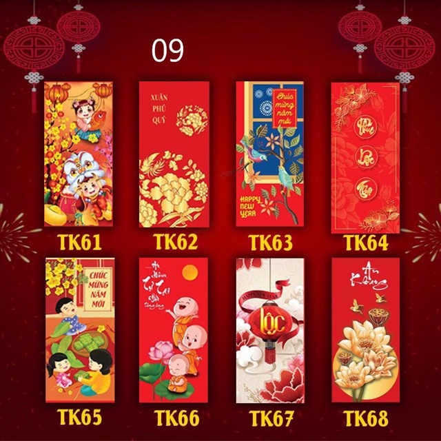 100bao lixì tết con trâu ( mix nhiều mẫu)