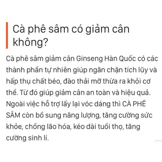 Cà phê Sâm Collagen giảm cân (Hộp 12gói)