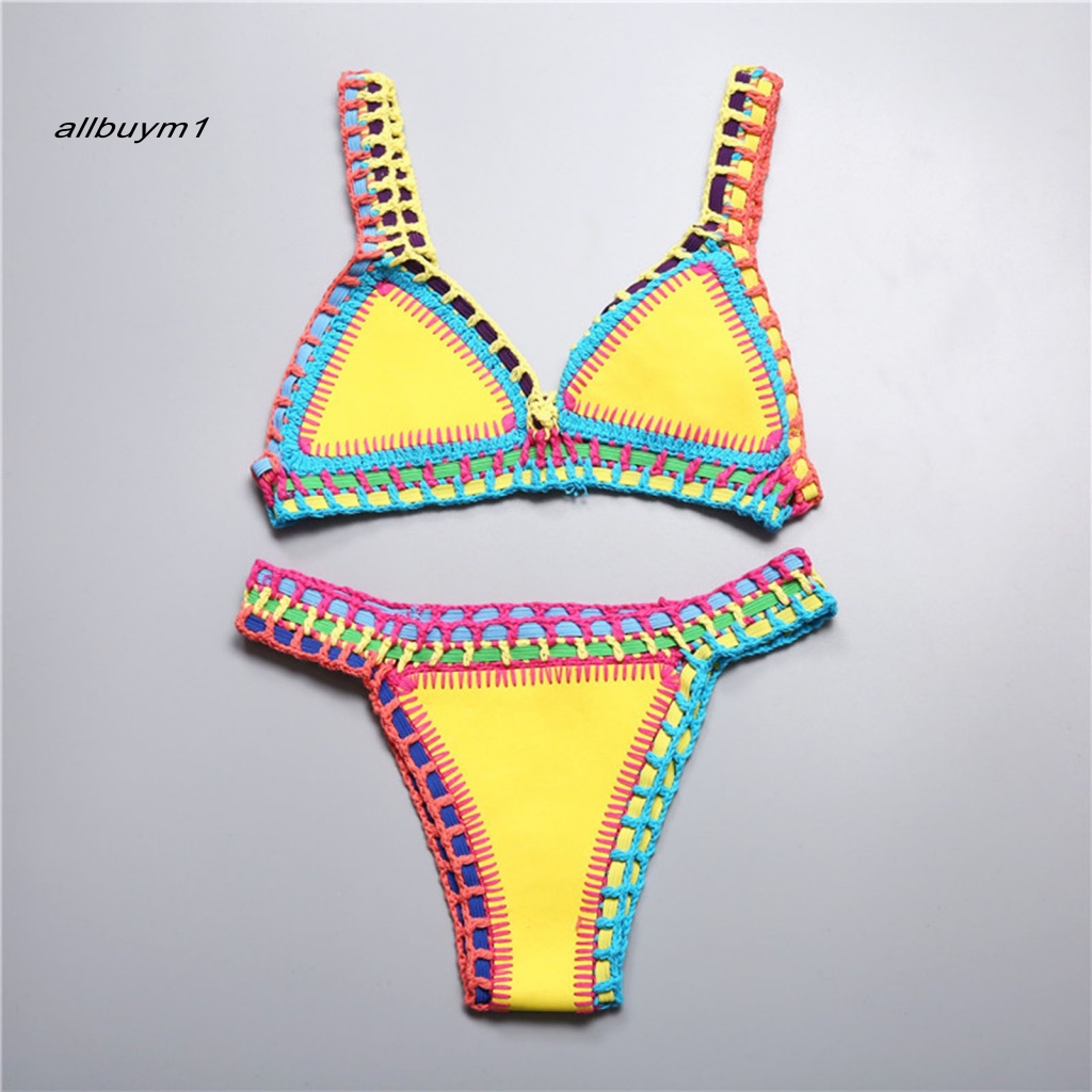 Đồ Bơi Bikini Đan Móc Dễ Thương Cho Nữ