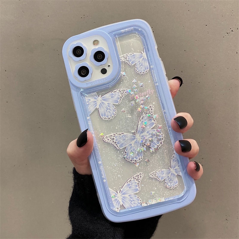 Ốp Điện Thoại Silicon Họa Tiết Bươm Bướm Cho iPhone 12 13 11 Pro Max X Xs Max Xr