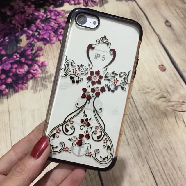 Ốp IPHONE 5/5S họa tiết đính đá siêu đẹp