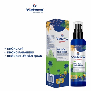 Dầu dừa tinh khiết organic(hữu cơ) ép lạnh vietcoco chai xịt 130ml