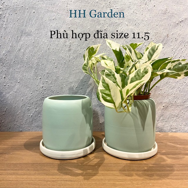 Chậu bo miệng, 11*11.5cm, chậu trồng cây để bàn gốm Bát Tràng