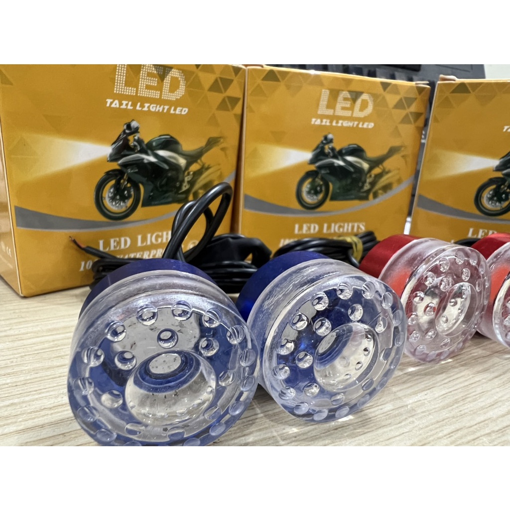 Đèn led nháy nhiều chế độ lắp chân gương cho mọi dòng xe xanh lá, dương, đỏ loại xịn chống nước tuyệt đối