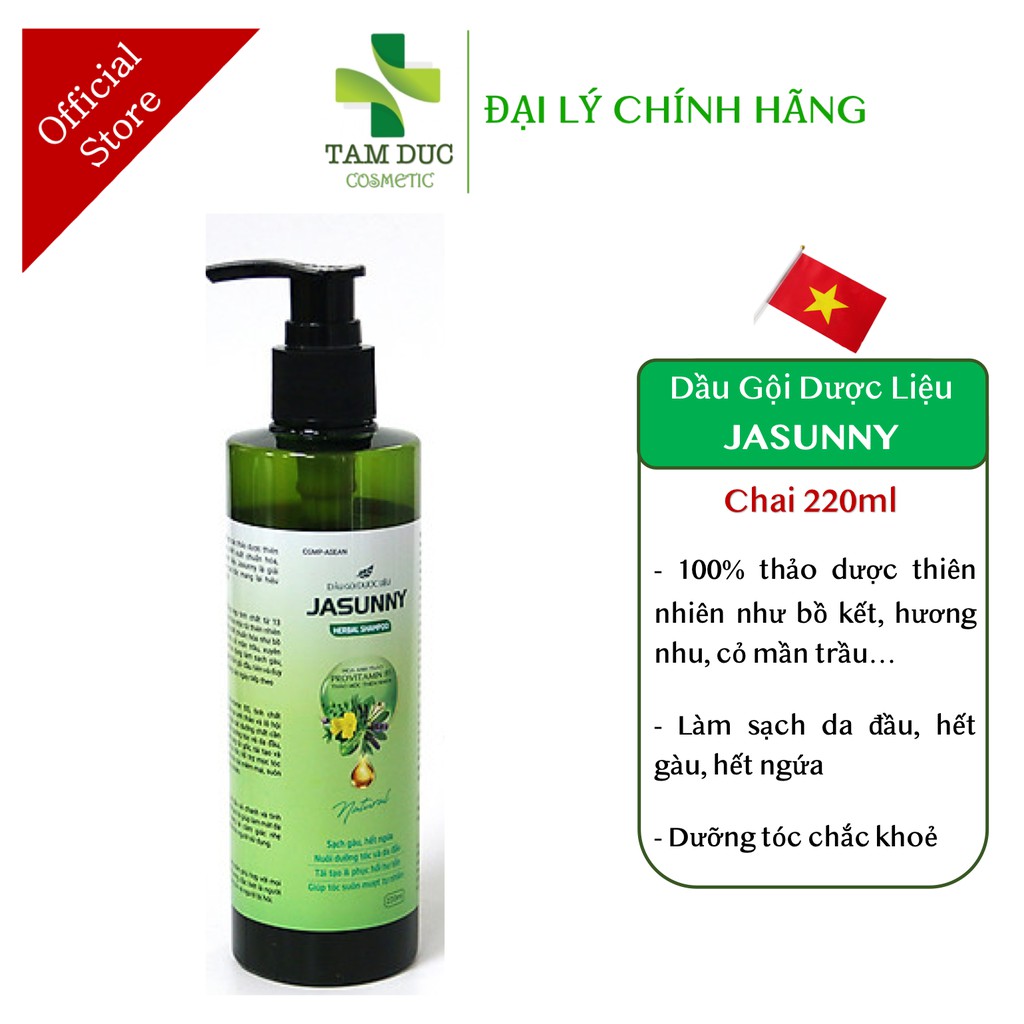 Dầu Gội Dược Liệu JASUNNY 220ml Sạch Gàu Giảm Ngứa Ngừa Hư Tổn [jasuny, jassuny, jassunny, selsun]