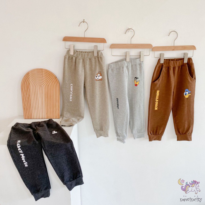 Korean Fashion Boys Girls Cartoon Print Casual Style Pants