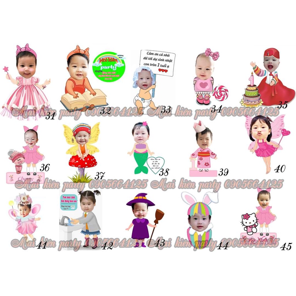 Chibi Sinh Nhật Bé Trai, Bé Gái - Chèn Hình Chibi Bé Trang Trí Sinh Nhật Thôi Nôi Siêu Hot 2023