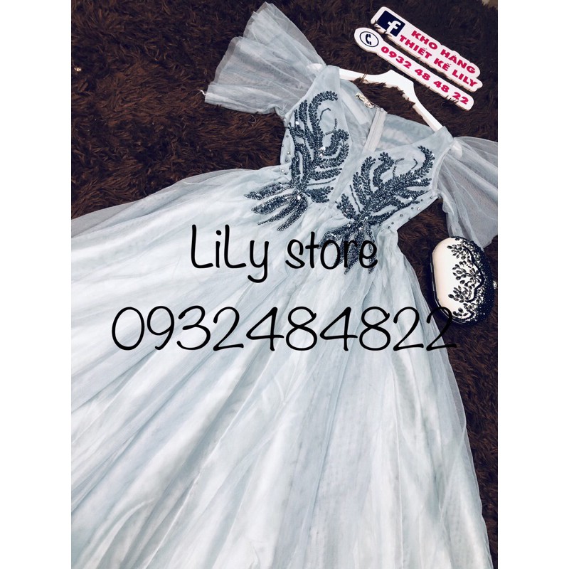 Đầm Maxi lưới tay loa kết cườm ( ảnh và video thật 1000%)