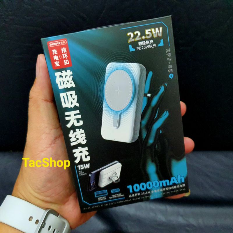 Pin dự phòng không dây từ tính Remax RPP-85 10000mAh hỗ trợ sạc magsafe 15W , sạc nhanh PD 20W QC 22.5W Chính Hãng