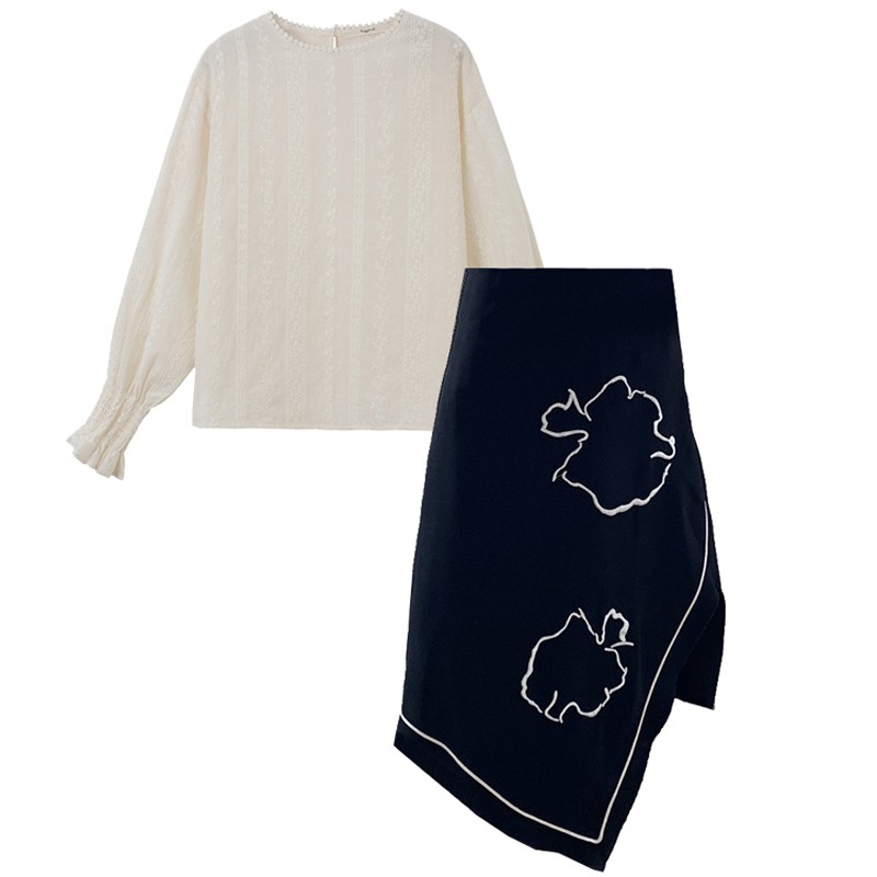 Chân váy dáng dài MORAN vạt chéo thiết kế phối viền trắng (ORDER) | BigBuy360 - bigbuy360.vn