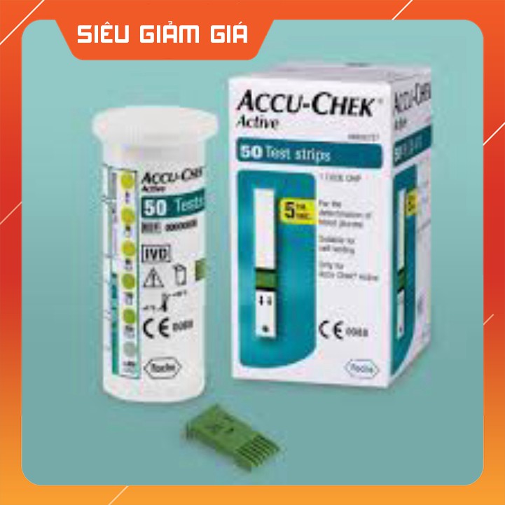QUE THỬ ĐƯỜNG HUYẾT ACCU-CHEK ACTIVE HỘP 50 TEST CHÍNH HÃNG