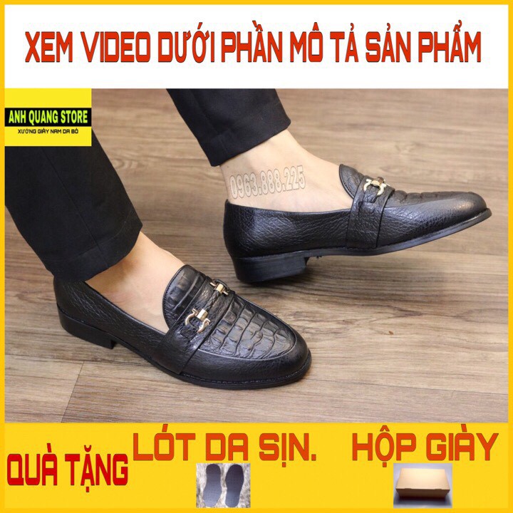 Giày da nam công sở da bò nguyên tấm bảo hành 1 năm Gk02