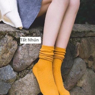 Tất Nhún Cổ Bèo Hàn Quốc-Tất cổ dài cao cấp cổ bèo Vintage