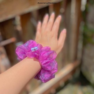 Đồ buộc tóc scrunchies voan phồng Tím Ánh Kim💜