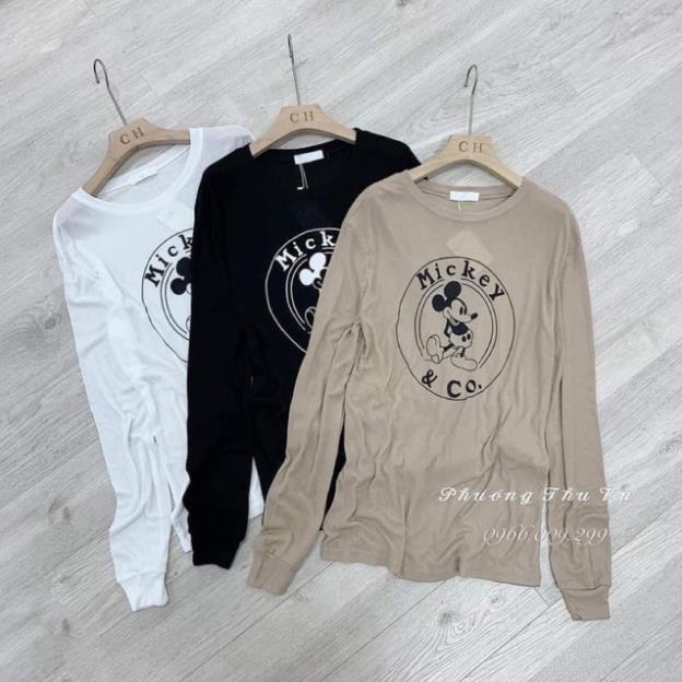 Áo phông mickey dài tay 3 màu dành cho nữ *