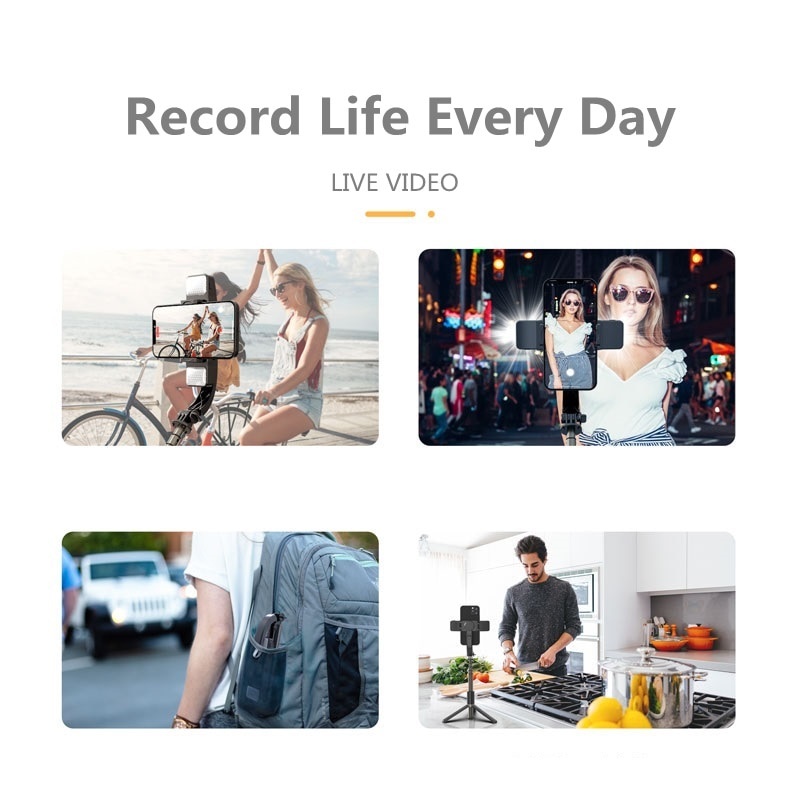 Bộ Ổn Định Trục Đơn Q08d Cầm Tay Có Đèn Chụp Ảnh / Ghi Âm / Quay video Cho Điện Thoại Thông Minh