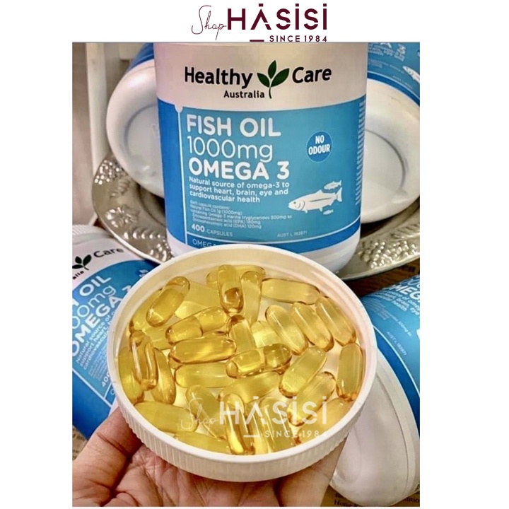 Viên Uống Dầu Cá HEALTHY CARE - Fish Oil 1000mg Omega 3 (400 Viên - 3 Viên/Ngày)