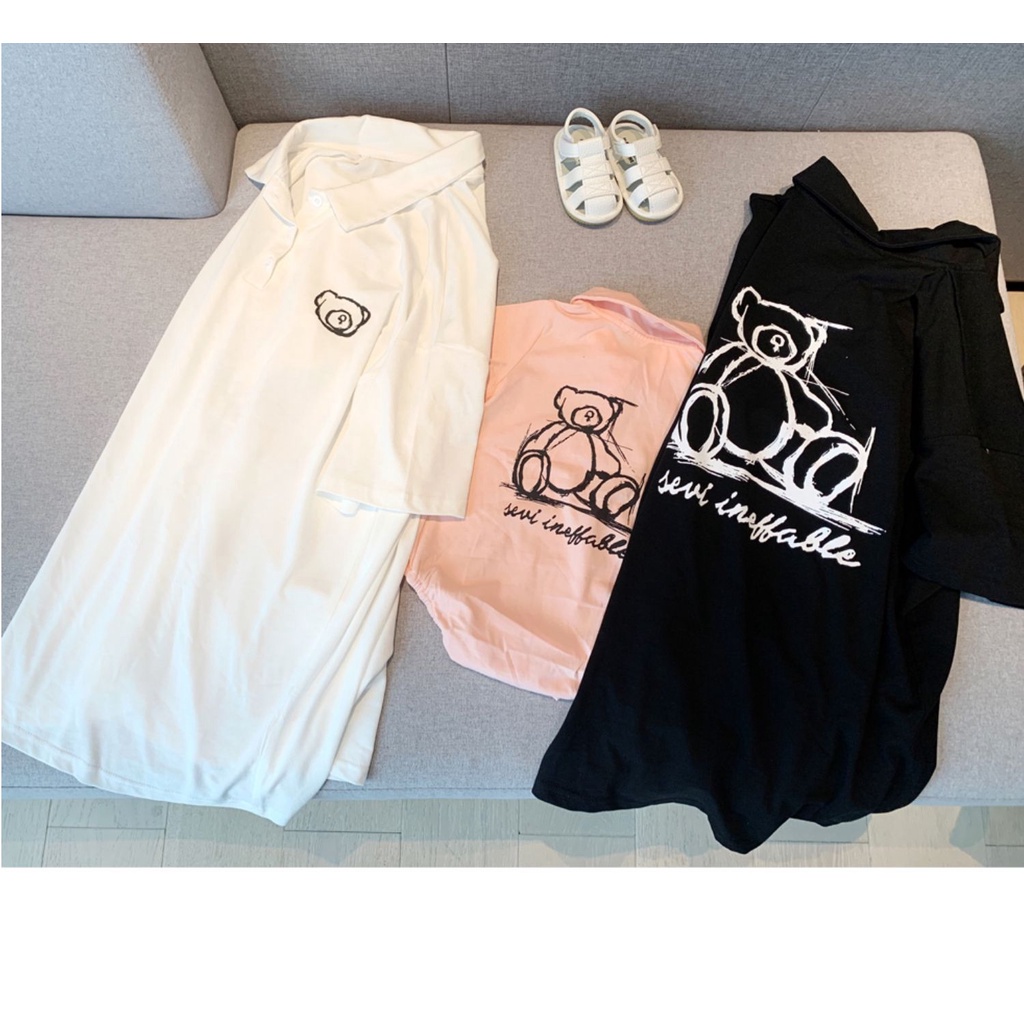 Áo gia đình cổ trụ Familylove - đồ gia đình cổ polo Gấu 2 Mặt chất liệu nỉ da cá cotton 100% co giãn cao cấp