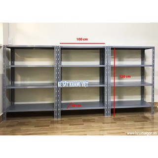 {Hỏa Tốc} - (Dài 1m x Sâu 0.4m) Kệ sắt v lỗ 4 tầng, 5 tầng kệ sắt đa năng nhiều màu