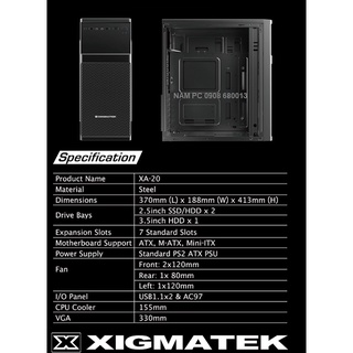 Vỏ case máy tính văn phòng Xigmatek XA-20 (XA-22)