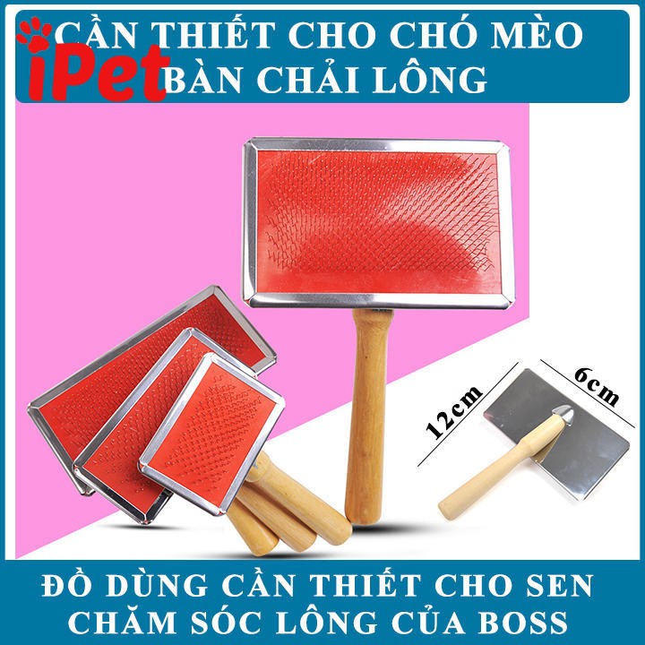 Lược Cán Gỗ Chải Lông Rối Cho Chó Mèo - iPet Shop