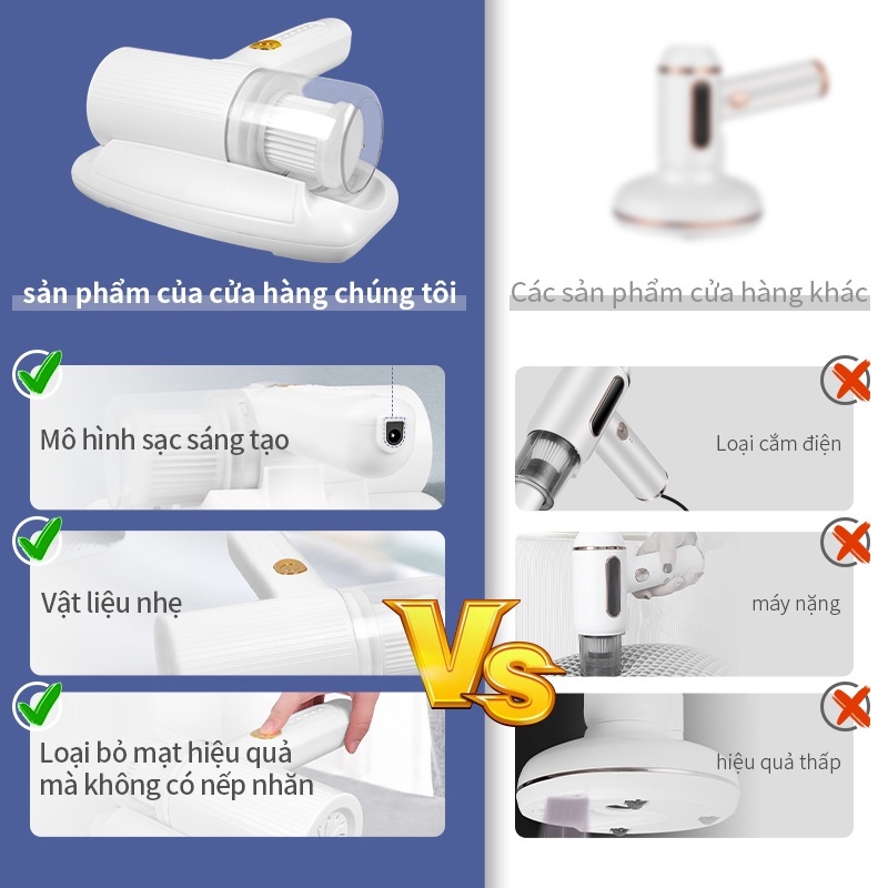 Máy hút bụi giường nệm diệt khuẩn có tia UV,pin sạc