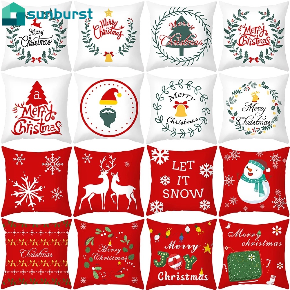 Vỏ gối 45x45cm họa tiết giáng sinh trang trí nhà cửa