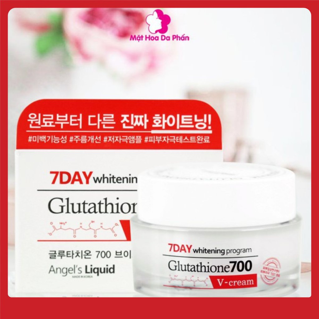 KEM DƯỠNG TRẮNG DA, MỜ THÂM NÁM CHỈ TRONG 7 NGÀY ANGEL'S LIQUID 7 DAY GLUTATHIONE 700 V-CREAM 50ML