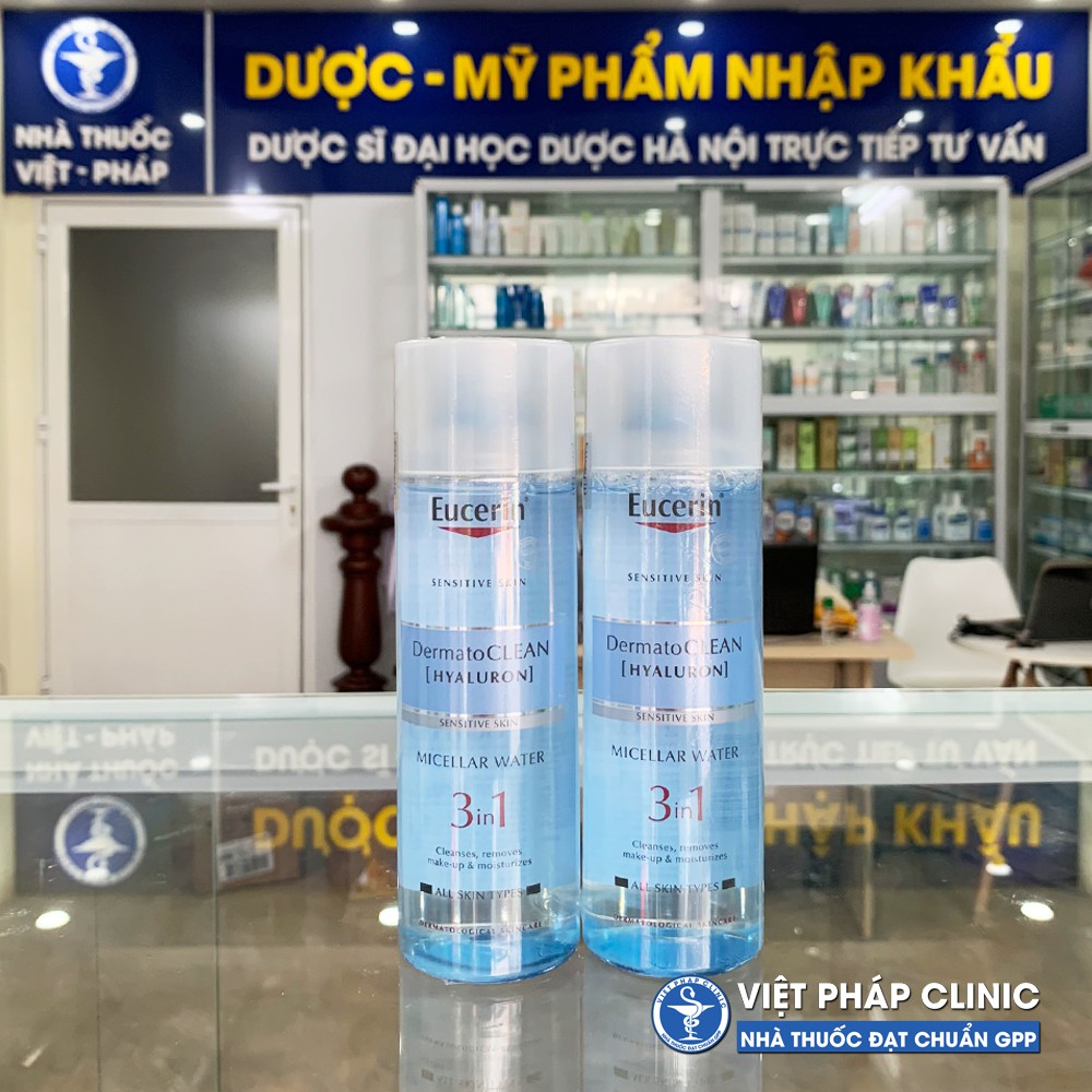 Nước Tẩy Trang Cho Da Nhạy Cảm 3in1 Eucerin DermatoClean Micellar [HYALURON]
