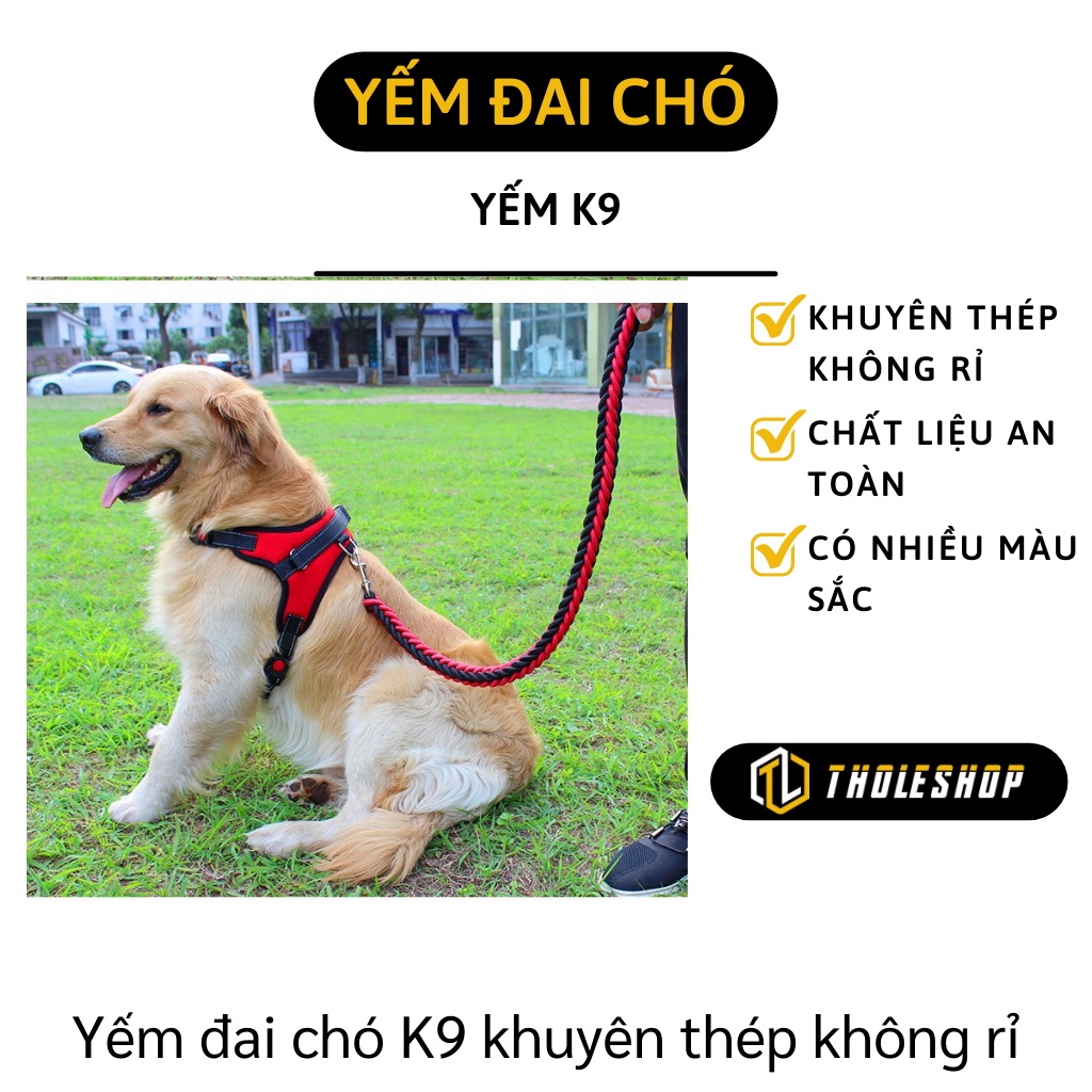 Dây Dắt Chó - Dây Xích Chó Kèm Yếm - Yếm Đai Chó K9, Khóa Nhựa Cao Cấp Siêu Bền 7474