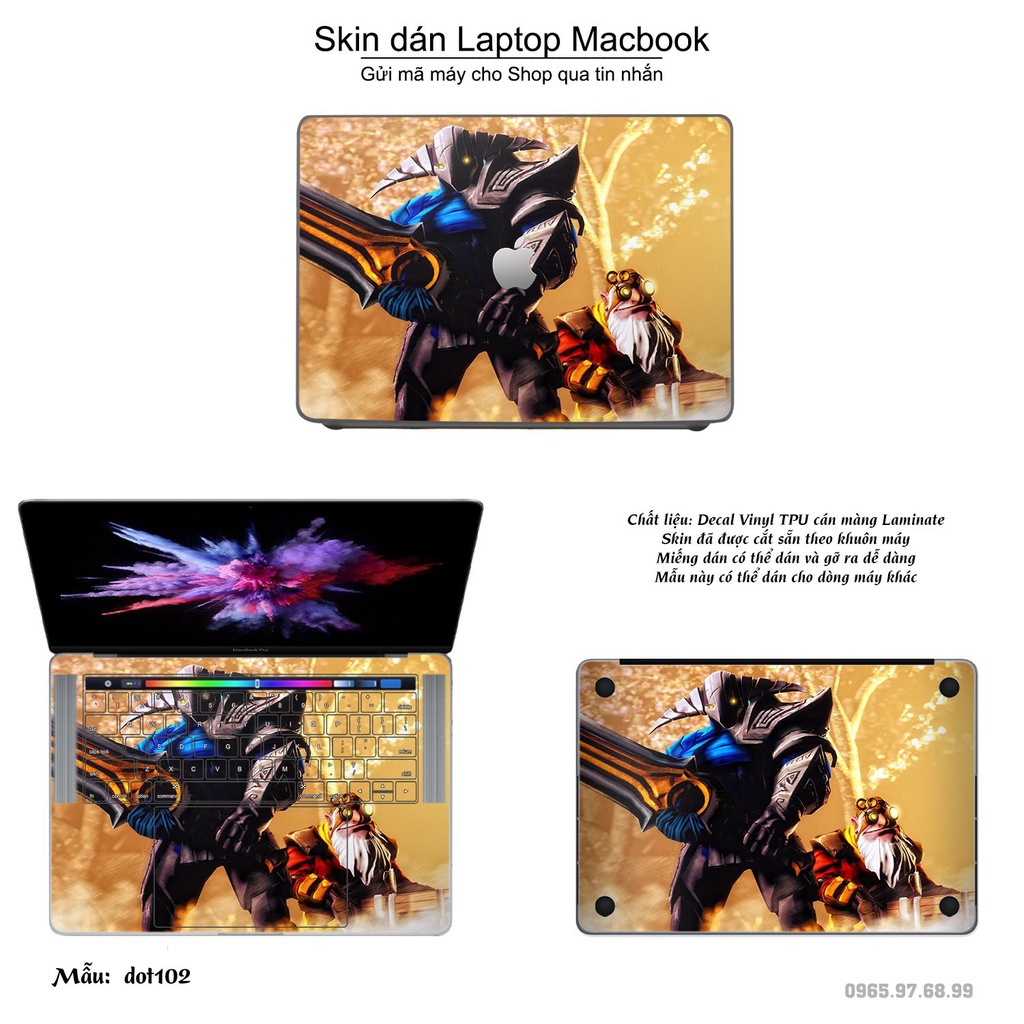 Skin dán Macbook mẫu Dota 2 (đã cắt sẵn, inbox mã máy cho shop)