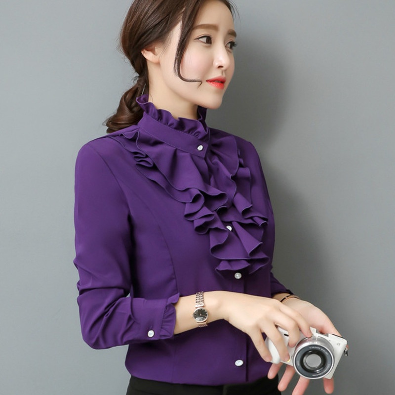 Áo Sơ Mi Cotton Nguyên Chất Cổ Đứng Tay Dài Thời Trang Xuân Thu 2022 1630 Đứng Áo @