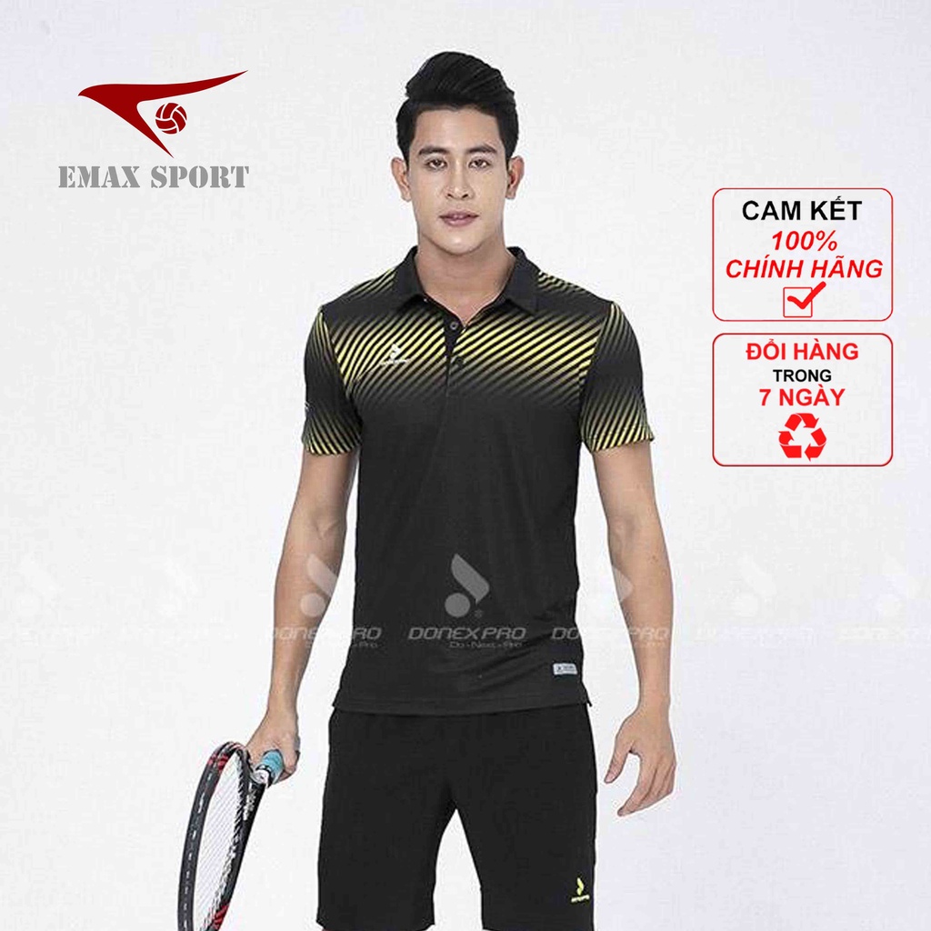 Áo Tennis Nam Donexpro Vải Thun Mắt Mèo Cao Cấp, Thấm Hút Mồ Hôi Tốt MC - 9022