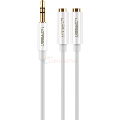 Cáp chuyển AV 3.5mm sang 2 đầu tai nghe Ugreen Audio Cable 25cm AV134 - Hàng chính hãng - Hoàn thiện bằng chất liệu PVC