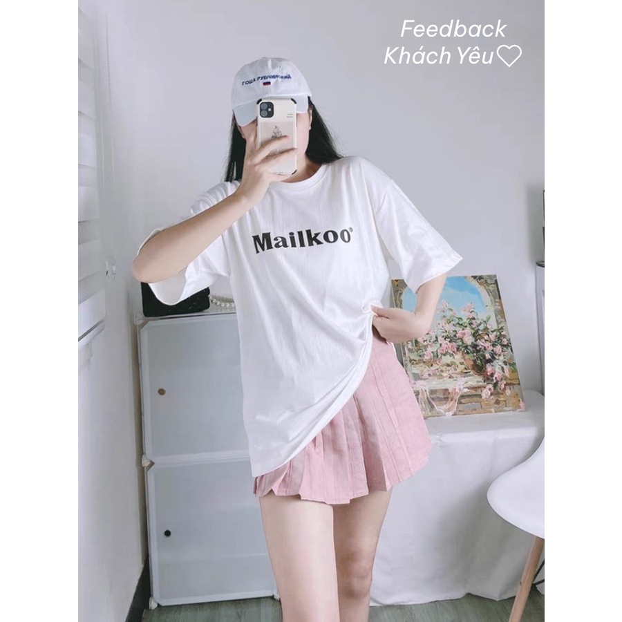 Áo phông nam nữ unisex tay lỡ thun form rộng teen cổ tròn oversize cotton giá rẻ basic đen trắng tee pull AT MAILKOO