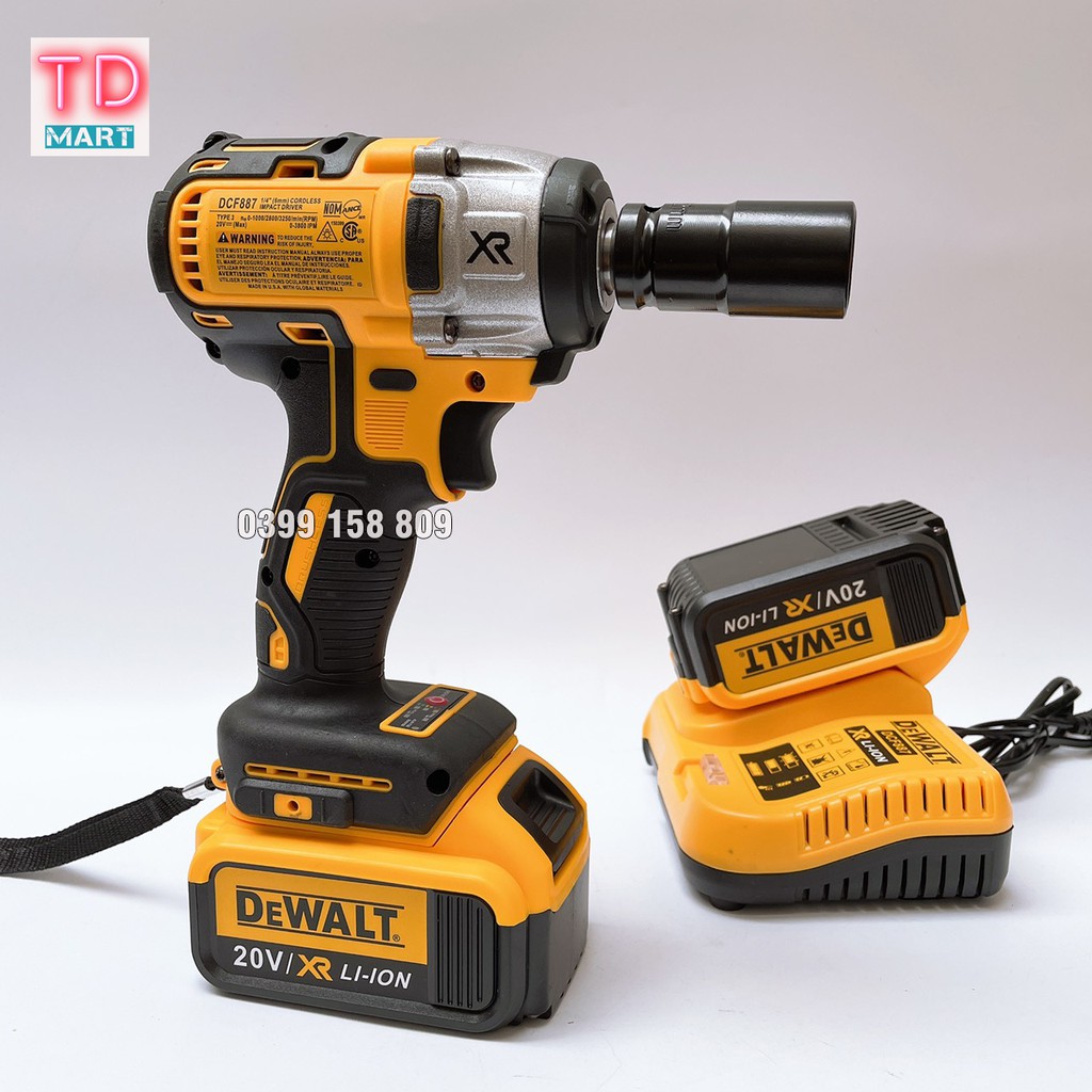 Máy siết bulong DEWALT DCF887 20V Không Chổi Than Hàng Cao Cấp