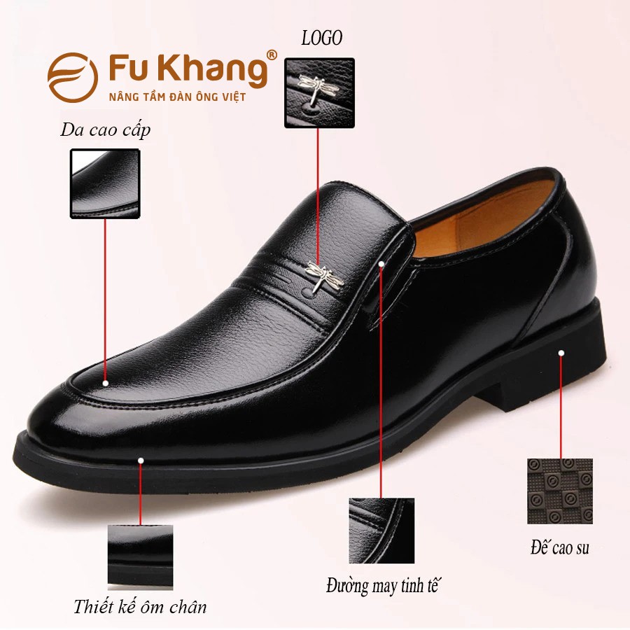 Giày tây nam công sở da bò cao cấp nhãn hiệu Fu Khang GL201N