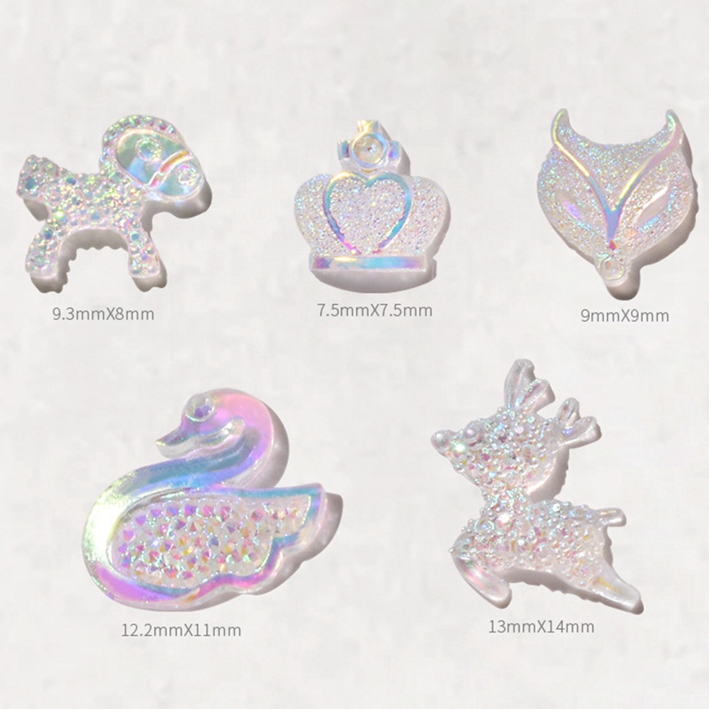 Set 30 Hạt Nhựa Hình Vương Miện Đính Trang Trí Móng Tay Nghệ Thuật