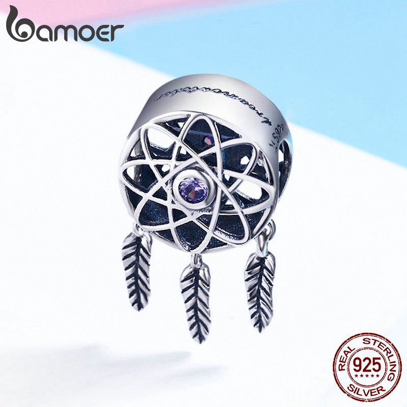 Bamoer Bạc 925 Hạt Charm Dreamcatcher Phụ Kiện May Mắn Cho Vòng Tay Tự Làm