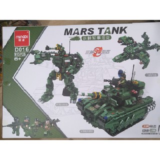 Bộ Lego lắp ráp xếp hình Xe Tăng Robot quân sự 3 in 1 với 915pcs