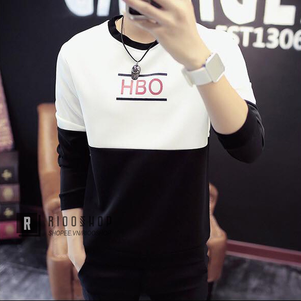 Áo thun nam tay dài hàn quốc HBO hai màu cực chất RKL026- áo phông nam dài tay đẹp Riooshop | BigBuy360 - bigbuy360.vn